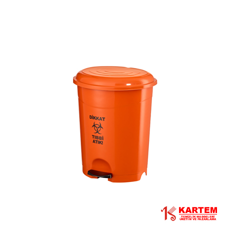 Tıbbi Atık Kutusu Pedallı Çöp Kutusu 30 lt | KAR-127kar-127-01 30 lt